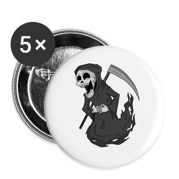 Grim Reaper laughs funny - Buttons large 2.2''/56 mm (5-pack) - white - Front