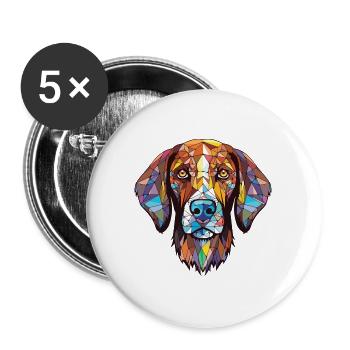 Slowakische rauhaarige Pointer-Hunderasse Aquarell - Buttons groß 56 mm (5er Pack) - Weiß - Vorne