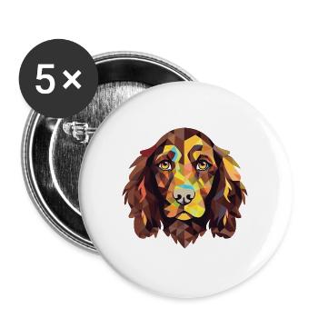 Boykin Spaniel Hunderasse Aquarell Illustration - Buttons groß 56 mm (5er Pack) - Weiß - Vorne
