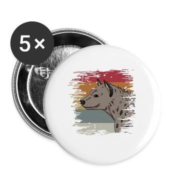 Hyäne - Buttons groß 56 mm (5er Pack) - Weiß - Vorne