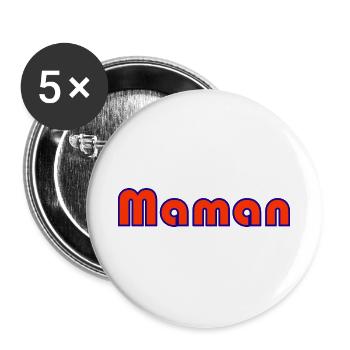 MAMA. MUTTERTAG. ALLES GUTE ZUM GEBURTSTAG MAMA. ICH LIEBE DICH - Buttons groß 56 mm (5er Pack) - Weiß - Vorne