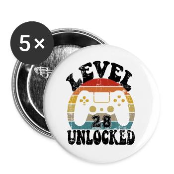 28 Birthday gift Funny 28th birthday Present - Buttons groß 56 mm (5er Pack) - Weiß - Vorne