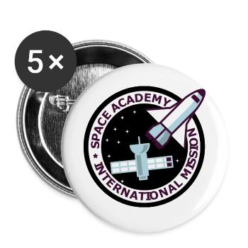 Space Academy International Vintage schwarz - Buttons groß 56 mm (5er Pack) - Weiß - Vorne