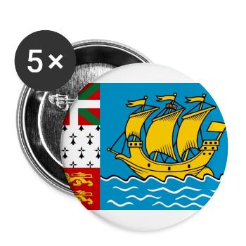 Saint-Pierre und Miquelon – Flaggschiff auf dem Ozean - Buttons groß 56 mm (5er Pack) - Weiß - Vorne