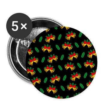 Christmas Bells Gesichtsmaske Weihnachtsglocke Wei - Buttons groß 56 mm (5er Pack) - Weiß - Vorne