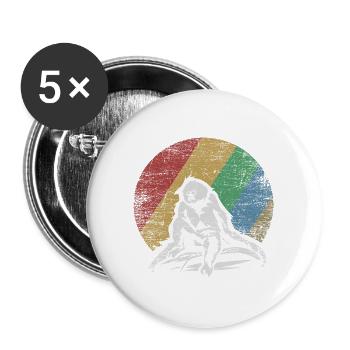Kletterfreudiger Gibbon Regenwald - Buttons groß 56 mm (5er Pack) - Weiß - Vorne