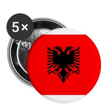 Albanien - Buttons groß 56 mm (5er Pack) - Weiß - Vorne