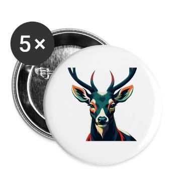 Cerf Personnage De Dessin Animé Animal De Compagnie Coloré - Lot de 5 grands badges (56 mm) - blanc - Devant