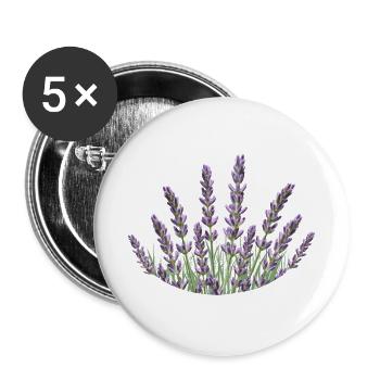 Lavendelhalme Lavendel - Buttons groß 56 mm (5er Pack) - Weiß - Vorne