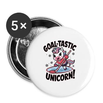 Goal-tastic Unicorn! - Buttons large 2.2''/56 mm (5-pack) - white - Front