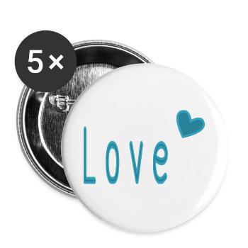 VALENTINSTAG. ICH LIEBE DICH. ICH LIEBE DICH. LIEBE. LIEBE - Buttons groß 56 mm (5er Pack) - Weiß - Vorne