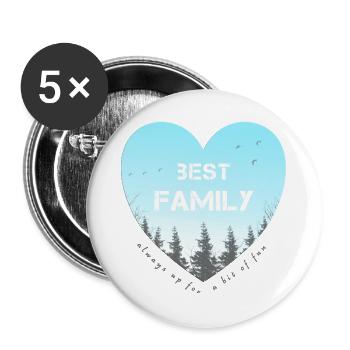 best family - Buttons groß 56 mm (5er Pack) - Weiß - Vorne