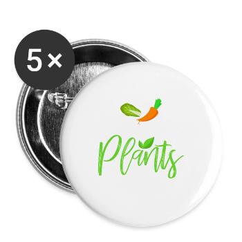 Vegan - Lot de 5 grands badges (56 mm) - blanc - Devant