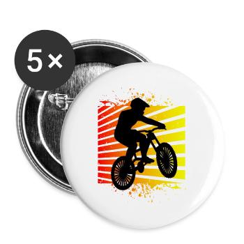 Mountain bike mountain bikers - Buttons large 2.2''/56 mm (5-pack) - white - Front