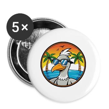 Gans Lustige Cartoon Sommer Strand Sonnenbrille Cool - Buttons groß 56 mm (5er Pack) - Weiß - Vorne