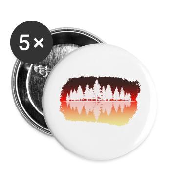 Wald - Forest - Buttons groß 56 mm (5er Pack) - Weiß - Vorne