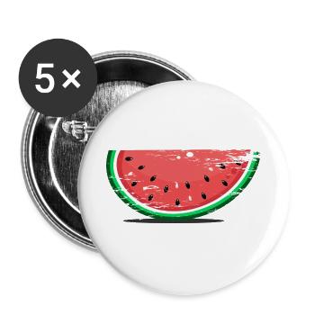 Wassermelone Design Scheibe used - Buttons groß 56 mm (5er Pack) - Weiß - Vorne