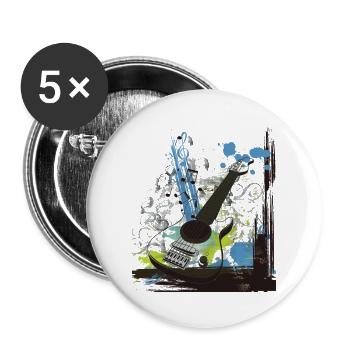 Musik - Buttons groß 56 mm (5er Pack) - Weiß - Vorne
