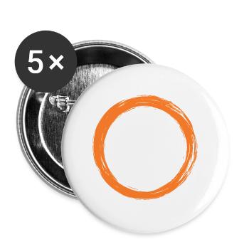 Kreis Symbol - Buttons groß 56 mm (5er Pack) - Weiß - Vorne