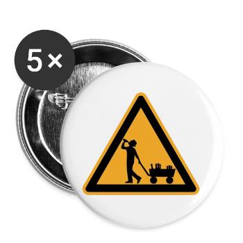 Father's Day warning sign - Buttons large 2.2''/56 mm (5-pack) - white - Front
