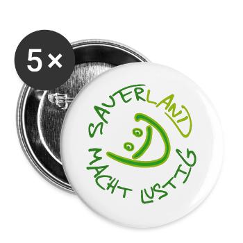 SAUERLAND MACHT LUSTIG - Buttons groß 56 mm (5er Pack) - Weiß - Vorne