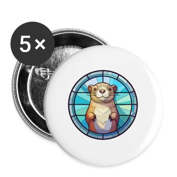 Gopher Buntglas Bunte Karikatur Kawaii Anima - Buttons groß 56 mm (5er Pack) - Weiß - Vorne