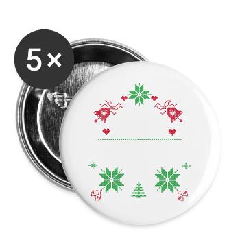 Weihnachten zu Hause ist da wo meine Liebsten sind - Buttons groß 56 mm (5er Pack) - Weiß - Vorne