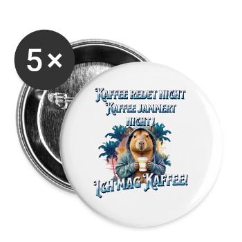 Kaffee redet nicht lustiger Kaffee Spruch - Buttons groß 56 mm (5er Pack) - Weiß - Vorne