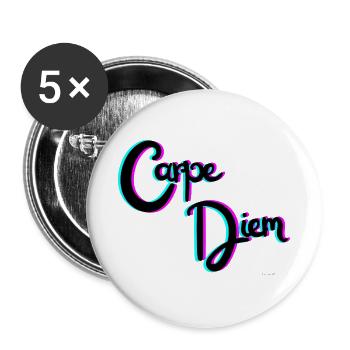 Carpe Diem - Buttons large 2.2''/56 mm (5-pack) - white - Front