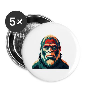 Big Foot Cartoon Figur Buntes Haustier Tier - Buttons groß 56 mm (5er Pack) - Weiß - Vorne