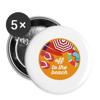 Luftige Flip Flops Strandurlaub - Buttons groß 56 mm (5er Pack) - Weiß - Vorne