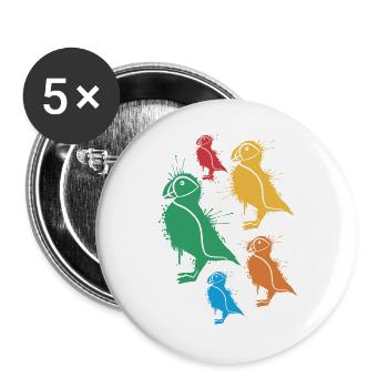 Papageitaucher Puffins Mädchen Kinder Puffin - Buttons groß 56 mm (5er Pack) - Weiß - Vorne