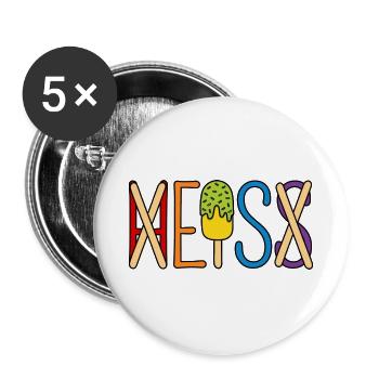 Eis - heiß - H EIS S - Buttons groß 56 mm (5er Pack) - Weiß - Vorne