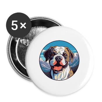 Córdoba Kampfhund Rasse Cartoon Kawaii Watercol - Buttons groß 56 mm (5er Pack) - Weiß - Vorne