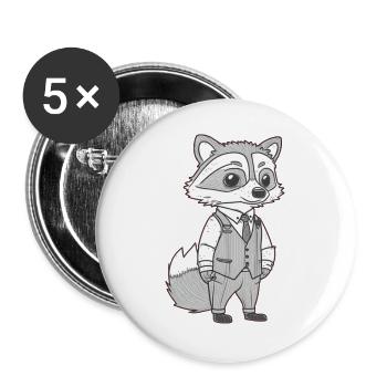 Busy Fox - Buttons large 2.2''/56 mm (5-pack) - white - Front