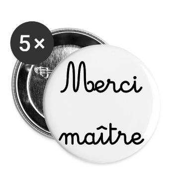 MASTER. THANK YOU. THANK YOU MASTER - Buttons large 2.2''/56 mm (5-pack) - white - Front