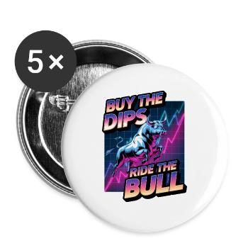 Buy The Dips Ride The Bull - Buttons large 2.2''/56 mm (5-pack) - white - Front