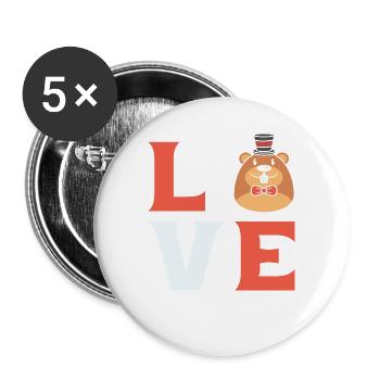 Wildlife Animal Digger Mole Lover Maulwurfsflüster - Buttons groß 56 mm (5er Pack) - Weiß - Vorne