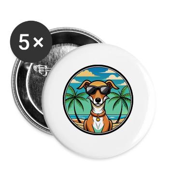 Azawakh Dog Breed Cartoon Sunglasses Beach - Buttons large 2.2''/56 mm (5-pack) - white - Front