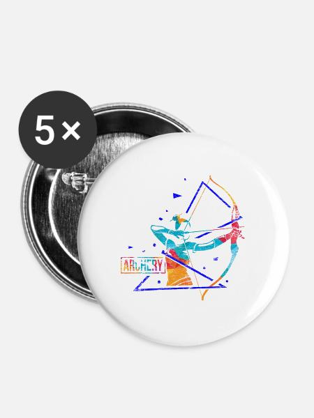 Präziser Bogenschütze Zielscheibe - Buttons groß 56 mm (5er Pack) - Weiß