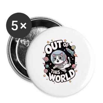 Out Of This World - Buttons large 2.2''/56 mm (5-pack) - white - Front