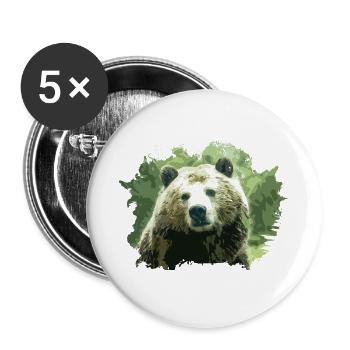 Bär - Buttons groß 56 mm (5er Pack) - Weiß - Vorne