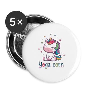 Yoga-Mais - Buttons groß 56 mm (5er Pack) - Weiß - Vorne