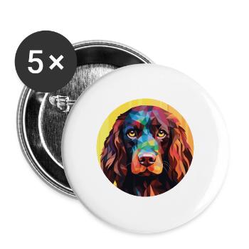 Boykin Spaniel Hunderasse Aquarell Illustration - Buttons groß 56 mm (5er Pack) - Weiß - Vorne
