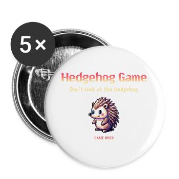 Hedgehog Game – Don't look at the hedgehog - Buttons groß 56 mm (5er Pack) - Weiß - Vorne