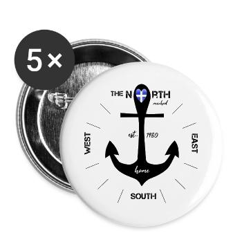 Anker Finnland Kompass - Buttons groß 56 mm (5er Pack) - Weiß - Vorne