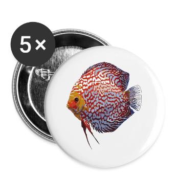 Discus - Buttons groß 56 mm (5er Pack) - Weiß - Vorne
