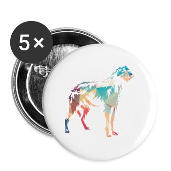 Sanfter Riese Irischer Wolfshund - Buttons groß 56 mm (5er Pack) - Weiß - Vorne