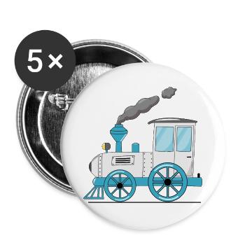 Kinderzug Eisenbahn weiß - Buttons groß 56 mm (5er Pack) - Weiß - Vorne