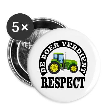 Farmers deserve respect - Buttons large 2.2''/56 mm (5-pack) - white - Front